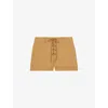 Reiss Womens Tan Clement Lace-up Cotton Shorts