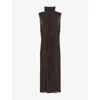 Reiss Womens Grape Daniella Sleeveless Stretch-woven Maxi Dress In Purple