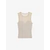 Reiss Womens Pink Neutral Darcey Mesh-panel Knitted Vest Top In Pink