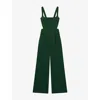 Reiss Womens Green Dion Square-neck Wide-leg Woven Jumpsuit In Green
