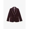 Reiss Womens Burgundy Elia Peak-lapel Single-breasted Blazer In Burgundy