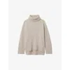 Reiss Womens Oatmeal Eliza Roll-neck Wool-cashmere Knitted Jumper