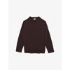 Reiss Womens Ella Crewneck Long-sleeve Wool And Cashmere Jumper Plum Xs In Brown