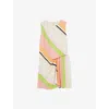 Reiss Womens Pink Green Ellia Stripe-print Tuck Woven Mini Dress In Pink Green