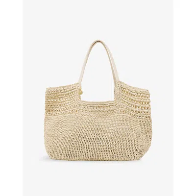 Reiss Womens Natural Evelyn Woven Tote Bag In Brown