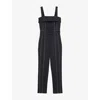 Reiss Womens  Fianna Square-neck Contrast-stitch Stretch-woven Jumpsuit