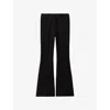 Reiss Womens Black Gabi Flared-leg Mid-rise Stretch-woven Trousers In Black