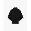 Reiss Womens Black Hadley Roll-neck Wool Jumper