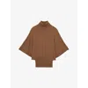 Reiss Womens Tan Hadley Roll-neck Wool Jumper In Brown