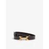 Reiss Chocolate Metal Hardware Piece Belt In Chocolate
