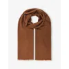 Reiss Womens Camel Heidi Fringe-trimmed Cashmere Scarf In Brown