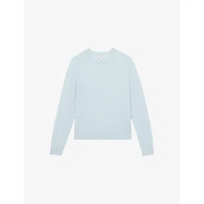 Reiss Womens Blue Hester Round-neck Wool Jumper