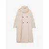 Reiss Womens Cream Indira Double-breasted Wool-blend Coat In White