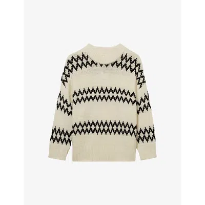 Reiss Ivy Fair Isle Sweater In Cream/black