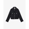 Reiss Womens Black Jaque Cropped Wool Jacket In Black