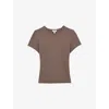 Reiss Womens Mink Jolie Slim-fit Cotton-jersey T-shirt In Mink