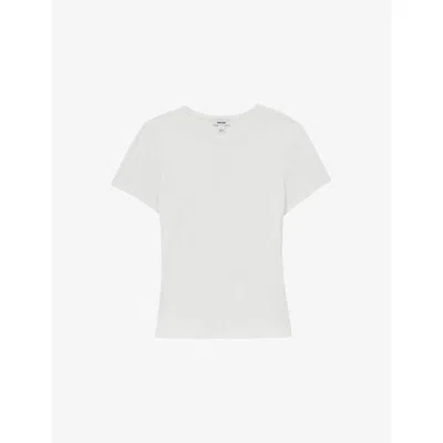 Reiss Womens White Jolie Slim-fit Cotton-jersey T-shirt Xs