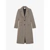 Reiss Womens  Karina Checked Wool-blend Coat In Neutral