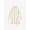Reiss Womens  Krysta Zip-neck Interlock-jersey Mini Dre In Cream