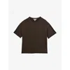 Reiss Womens Chocolate Brown Lena Short-sleeve Silk Top In Brown