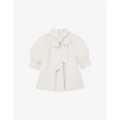 Reiss Womens  Lerina Tie-neck Crepe Blouse In White