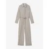 Reiss Fawn Thermal Jersey Drawstring Jumpsuit In Fawn