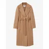 Reiss Womens  Lucia Double-breasted Regular-fit Wool-blend Coat In Light Camel