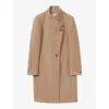 Reiss Womens Maude Double-breasted Wool-blend Coat Light Camel