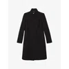 Reiss Womens Black Max Wrap-over Wool-blend Coat In Black