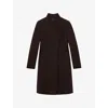 Reiss Womens Chocolate Brown Max Wrap-over Wool-blend Coat In Brown