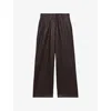 Reiss Womens  Mercey Wide-leg High-rise Leather Trousers