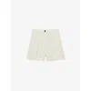Reiss Womens Millie Pleated-front High-rise Woven Shorts Cream In Cream