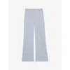 Reiss Womens Blue Millie Wide-leg Woven-twill Trousers