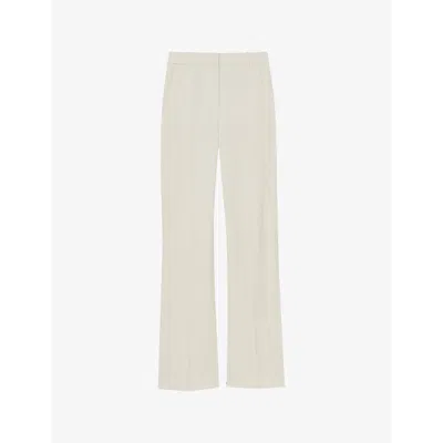 Reiss Womens Cream Millie Wide-leg Woven-twill Trousers