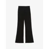 Reiss Womens Black Myrtle Flared-leg Velvet Trousers In Black