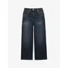 Reiss Womens Myrtle Mid-rise Wide-leg Denim Jeans Dark Blue