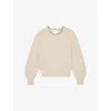 Reiss Womens Cream Nadia Necklace-embroidered Long-sleeve Wool And Cashmere-blend Jumper In Neutral