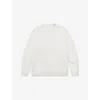Reiss Womens Ivory Natalia Button-back Relaxed-fit Satin Top In White