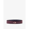 Reiss Burgundy Leather Double-strap Waist Belt In Burgundy