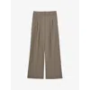 Reiss Womens Neutral Poppie Wide-leg Stretch-woven Trousers In Gray