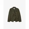 Reiss Womens  Priya Double-breasted Recycled Polyester-blend Blazer In Green