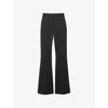 Reiss Womens  Priya Flared-leg Recycled Polyester-blend Trousers In Black