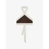 Reiss Womens Chocolate Cream Rebecca Halter-neck Colour-block Cropped Linen Top In Brown