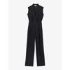Reiss Milo Cowl Neck Wool-blend Jumpsuit In Navy