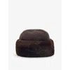 Reiss Womens Chocolate Serena Faux-fur Hat In Brown