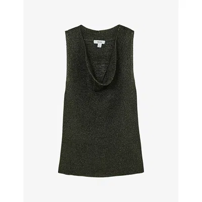 Reiss Womens  Simone Cowl-neck Knitted Top In Green