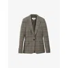 Reiss Grey Check Checked Slim Fit Suit Blazer In Grey Check