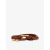 Reiss Womens Tan Tara Tubular Faux-leather Belt