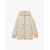 Reiss Cream Thea Quilted Puffer Coat In Cream