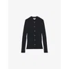 Reiss Womens Navy Tula Ribbed Knitted Cardigan In Blue